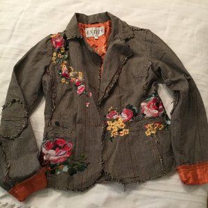Embroideried Entity Floral plaid jacket